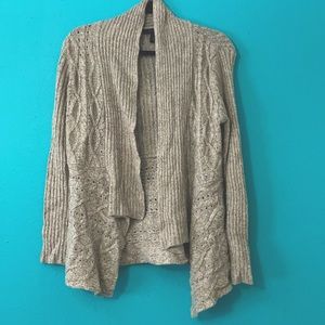 Pretty knit tan cardigan.